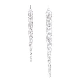Icicle Ornament (Set of 48) 7"H, 9"H Acrylic (Option: White)