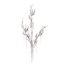 Artificial Foliage Vase Filler - Icy Iced Icicle Branch Spray (Option: 2pc Icicles 34.5")