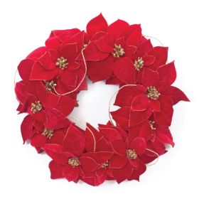 Poinsettia Wreath (Option: 20.5")