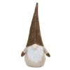 Brown/Beige Plush Gnome Shelf Sitter Fall Thanksgiving Decoration (Set of 2) Polyester