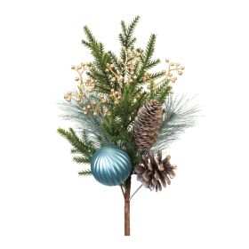 Pine Spray - Artificial Foliage Plastic (Option: 2pc Blue Ornament 18.5")
