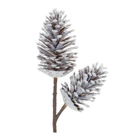 Pine Cone Bundles, Picks, Sprays (Option: 2pc White 28")