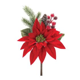 Poinsettia - Artificial Flowers (Option: 2pc, 18" Red)