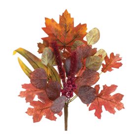 Mixed Fall Leaf Artificial Foliage Polyester (Option: 6pc Pick 16")