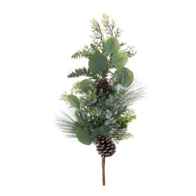 Pine and Cone Spray Plastic (Option: 2pc Eucalyptus 27")