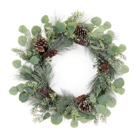 Pine Wreath Plastic (Option: 25" Eucalyptus)