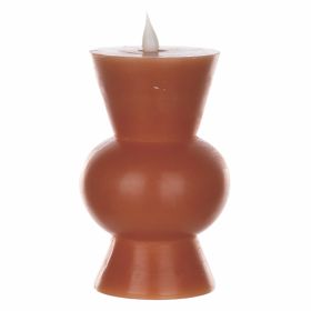 Simplux LED Designer Candle w/4 and 8 Hr Timer (Set of 2) 3.5" x 5.5"H Wax/Plastic (Requires 2 AA Batteries, Not Included) (Option: Orange)