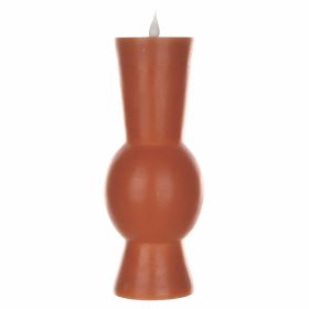 Simplux LED Designer Candle w/4 and 8 Hr Timer (Set of 2) 3.5" x 9.25"H Wax/Plastic (Requires 2 AA Batteries, Not Included) (Option: Orange)