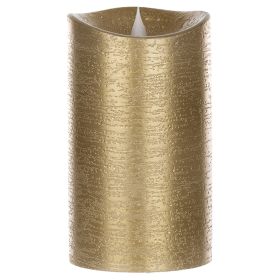 Simplux LED Designer Candle w/4 and 8 Hr Timer (Set of 2) 3.5" x 7.5"H Wax/Plastic (Requires 2 C Batteries, Not Included) (Option: Gold)