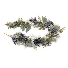 Artificial Floral & Greenery Garland (Set of 2) 5.5'L Plastic (Option: Pine)