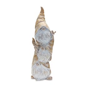 Triple Gnome Stack Resin Figurine (Option: Beige Hat 23")