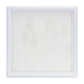 Floral Plaque 18.25"SQ Resin (Option: Plume)