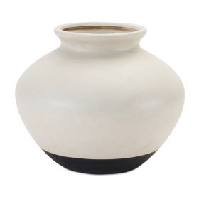 Pot 9"D Ceramic (Option: White with Lip)