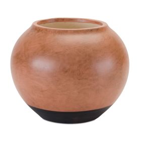 Pot 9"D Ceramic (Option: Brown)