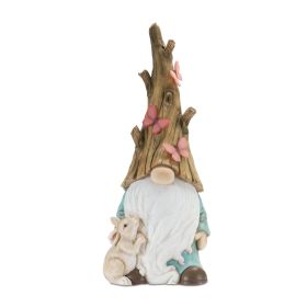 Resin Gnome Figurines (Option: Tree Trunk/Rabbit 24.75")