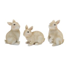 Resin Painted Bunny Rabbit Figurines (Option: 12pc Beige 2.75"-4")