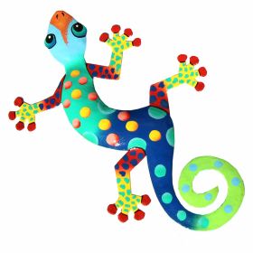 Colorful Gecko Haitian Steel Drum Wall Art (Option: 13 inch Florida Design)