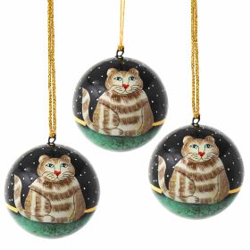 Handpainted Ornament (Option: Cat - Pack of 3)