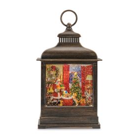 Old Fashioned Photo LED Snow Globe Lantern 11"H Plastic 3 AA Batteries Not Included/USB Cord Included 6 Hr Timer (Option: Santa)