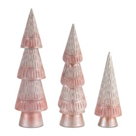 Tree (Set of 3) 9.25"H, 12.5"H, 14"H Resin (Option: Pink)