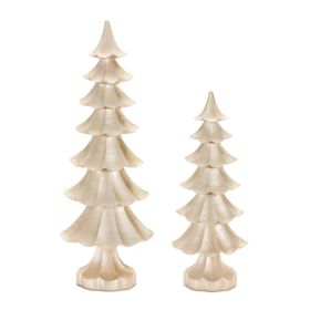Tree (Set of 2) 11"H, 14.5"H Resin (Option: Gold)