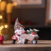 Resin Christmas Santa Gnome with Pinecone Hat Figurines