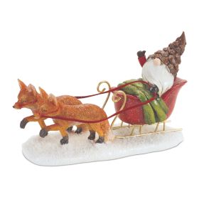 Resin Christmas Gnome Figurines (Option: 2pc Fox Sleigh 8")