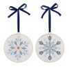 Snowflake Disc Ornament (Set of 12) 6"H Iron/Jute