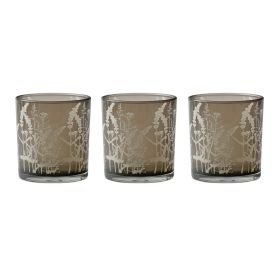 Votive Holder (Set of 3) 3"H Glass (Option: Grey)