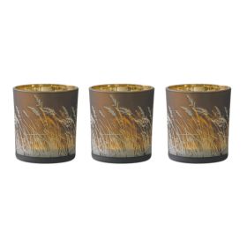 Votive Holder (Set of 3) 3"H Glass (Option: Brown)