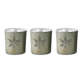 Votive Holder (Set of 3) 3"H Glass (Option: Grey, Green)