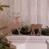 Deer on Base (Set of 2) Wood/Metal