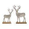 Deer on Base (Set of 2) Wood/Metal