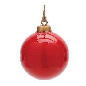 Ball Ornament (Set of 6) 3"D Iron (Option: Red)