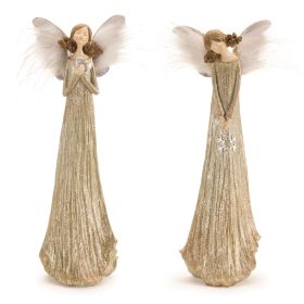 Angel (Set of 2) 14"H Resin (Option: Silver, Gold)