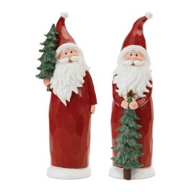 Santa Figurines (Set of 2) Resin (Option: 15" Trees)