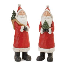 Santa Figurines (Set of 2) Resin (Option: 15" Boots/Trees)