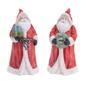 Santa (Set of 2) Terra Cotta (Option: 8.5" Gift/Wreath)