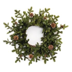 Pine Wreath Plastic (Option: 25" Grapevine Twigs)