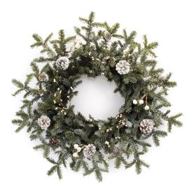 Pine Wreath 27"D Plastic (Option: Green, Brown)