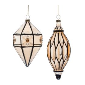 Ornament (Set of 6) 5.5"H, 7"H Glass (Option: Orange, Black)