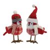 Feathered Winter Bird Figurines Foam/Polyester