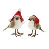 Feathered Winter Bird Figurines Foam/Polyester