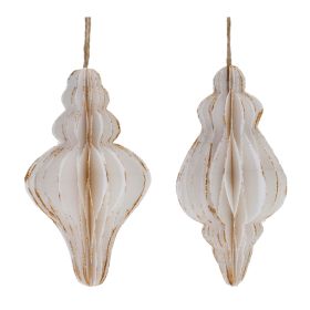 Pleated Ornament (Set of 24) 5"H Paper (Option: White, Gold)