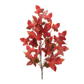 Maple Leaf Spray (Set of 6) 30"H Polyester (Option: Red)