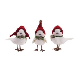 Feathered Winter Bird Figurines Foam/Polyester (Option: 12pc Pinecone 6"-7")
