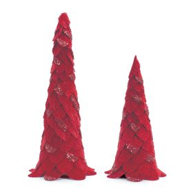 Tree (Set of 2) 19"H, 25.5"H Polyester (Option: Red)