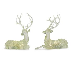 Deer w/LED Light (Set of 2) Resin 2 AAA Batteries, Not Included (Option: 10" silver)