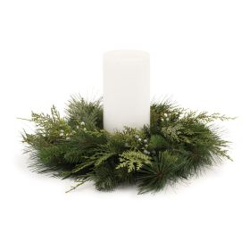 Pine Candle Ring (Fits a 6" Candle) (Option: Mixed Pine 19")