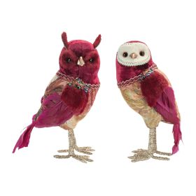 Feathered Owl Figurine Foam (Option: 4pc Red 10")